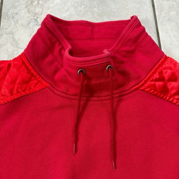 VINTAGE Esprit EDC Group Red Pullover Quarter Zip Drawstring Sweater Size L Wmn - Picture 3 of 8